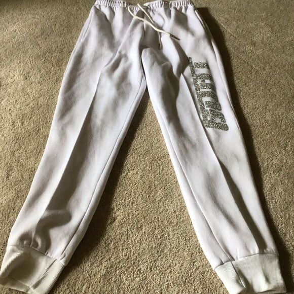 Vintage Laced Up Sneak Gallery GOAT White Sweatpants - Picture 2 of 7